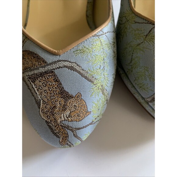 Sarah Flint X Gracie Perfect Mary Jane Platform 85 Pump Jacquard Tropics 39(8.5) - Picture 15 of 16